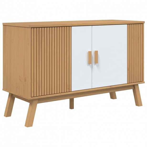 vidaXL Příborník OLDEN bílý a hnědý 114x43x73,5 cm masivní borovice
