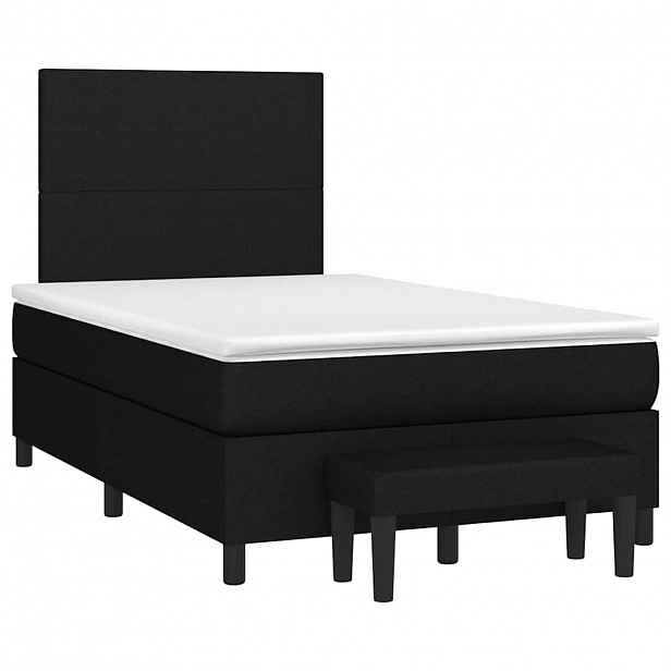 vidaXL Box spring postel s matrací černá 120x190 cm textil