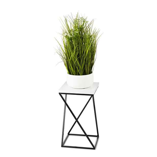 HowHomely Květinový stojan LOFT III 40 cm černý/bílý