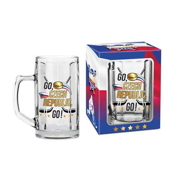 půllitr GO, CZECH REPUBLIC, GO!, DB, sklo