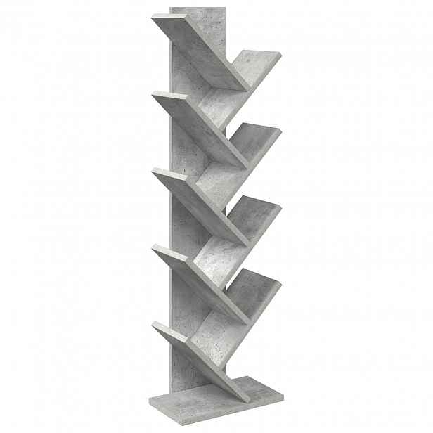 vidaXL Knihovna na stromeček 6-polohová 30 x 18 x 100 cm Betonově šedá