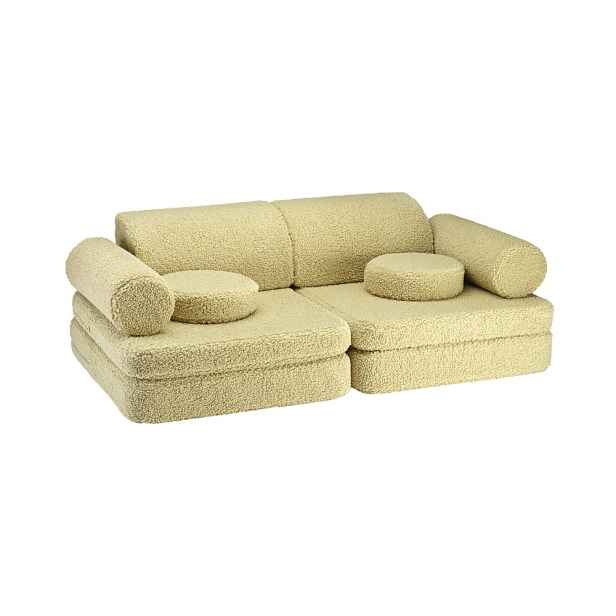 Zelená dětská pohovka z textilie bouclé 132 cm Settee – Wigiwama