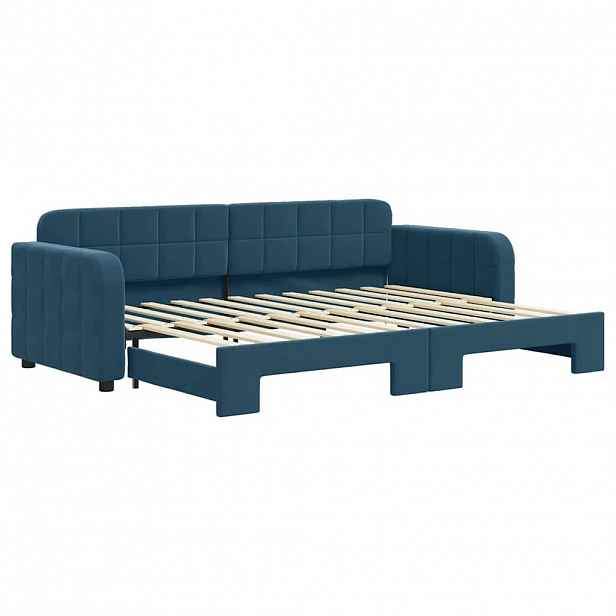 vidaXL Válenda s přistýlkou modrá 80 x 200 cm samet