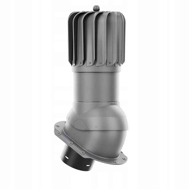 Rotační krb Rotoline pro plechovou střešní krytinu E, průměr 150 mm, podlouhlý, grafit