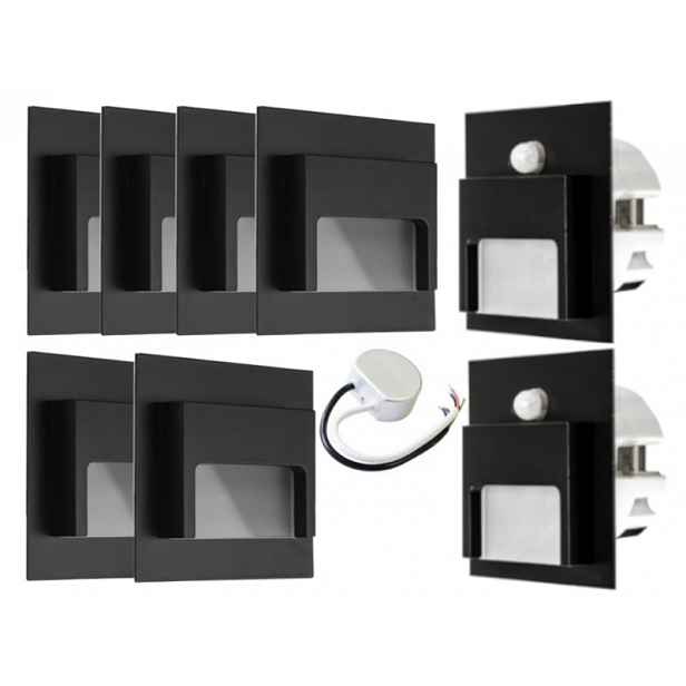 Sada Halogen Led schodišťová lampa 8x senzory
