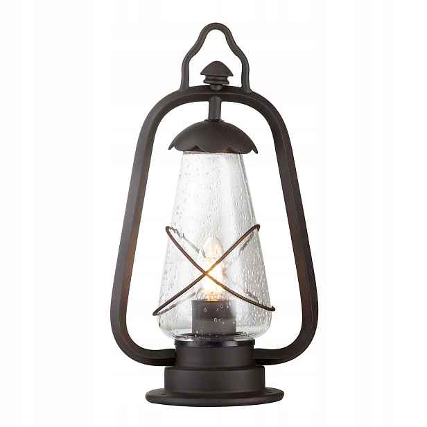 Venkovní lampa soklová hnědá klasická vintage retro Elstead