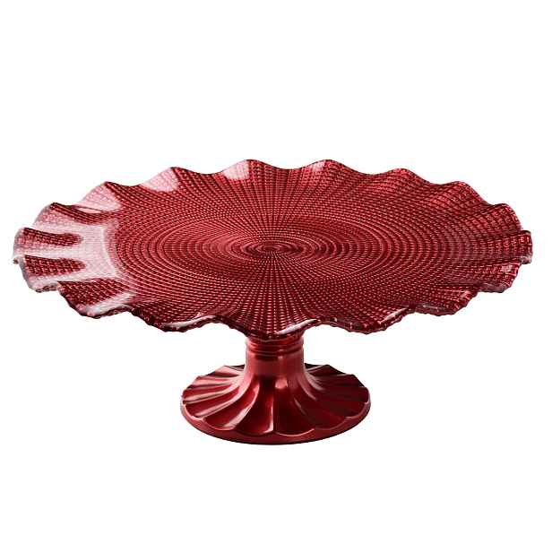 Mondex Skleněný podnos REDD 27,5x10 cm červený