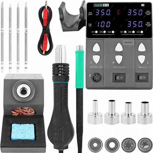 Sugon 212 760W Pájecí Stanice 2V1 Jako Quick 715 Hroty T12 Sada 4 Ks