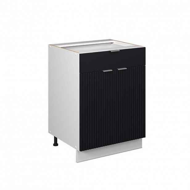 Vicco SPODNÍ SKŘÍŇKA PRO DŘEZ/VARNOU DESKU Fame-Line Černý pruhovaný 60 cm se zásuvkou, PD Mramor