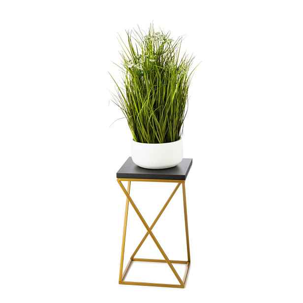 HowHomely Květinový stojan LOFT III 40 cm zlatý/černý
