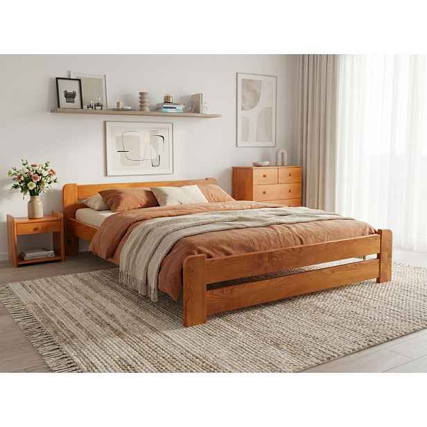 Postel Laura 160 x 200 cm, olše Rošt: Bez roštu, Matrace: Matrace Deluxe 10 cm