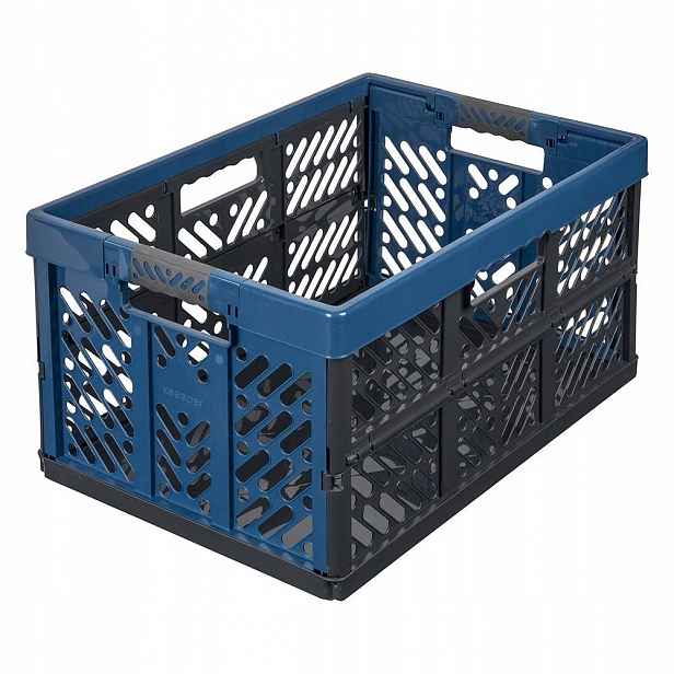 Sada 6 x skládací koš eco ben modrý 45 l s měkkou rukojetí