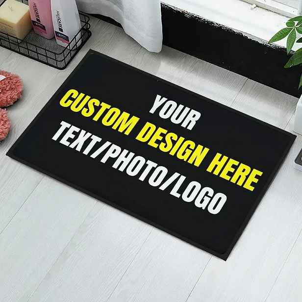 TEMU 1ks Personalizovaná rohož s fotkou/textem/ - Vlastní design, podporuje vaše vlastní obrázky, fotky, , - Odolná 850 g/m² s protiskluzovou gumovou