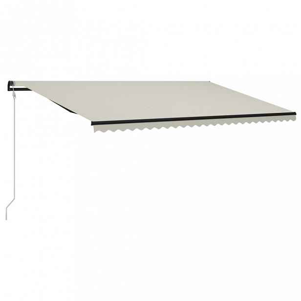 Automatická markýza s LED a senzorem větru 600x300 cm Dekorhome Krémová
