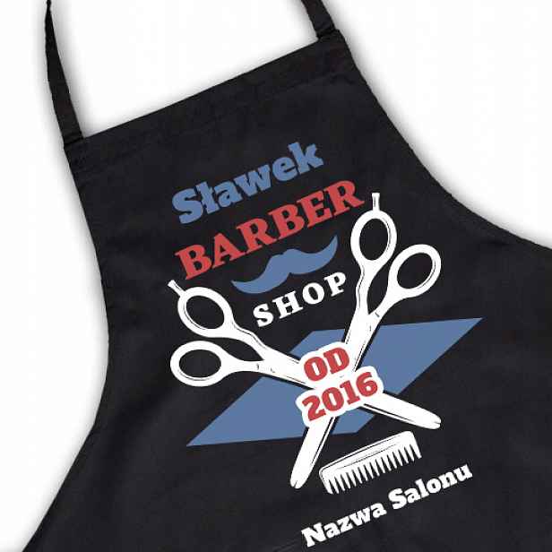 Černá zástěra pro Barbera Vlastní vzor Kreator