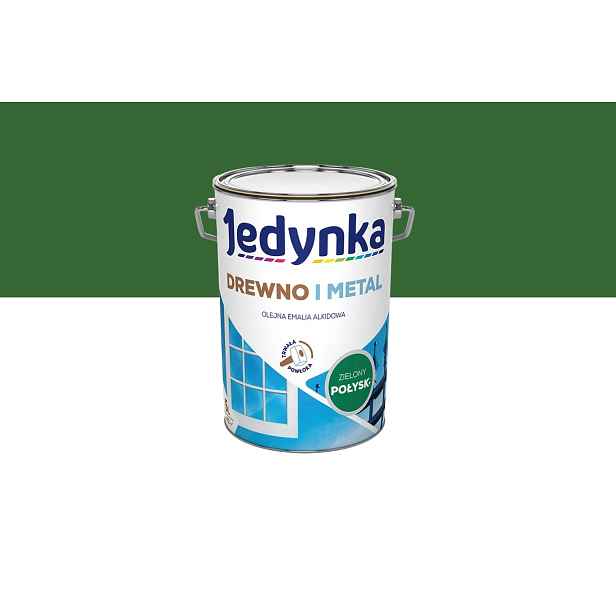 Jedynka Olejová alkydová smaltovaná hmota na dřevo a kov, lesklá zelená, 5 l