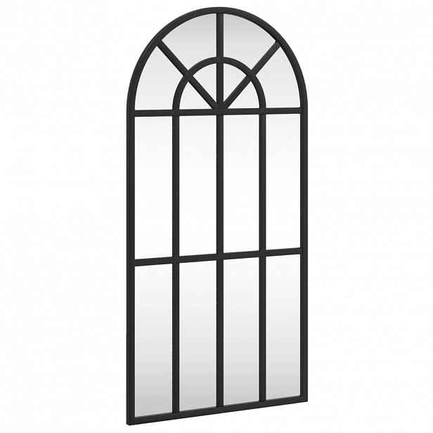 vidaXL Nástěnné zrcadlo černé 30 x 60 cm oblouk železo