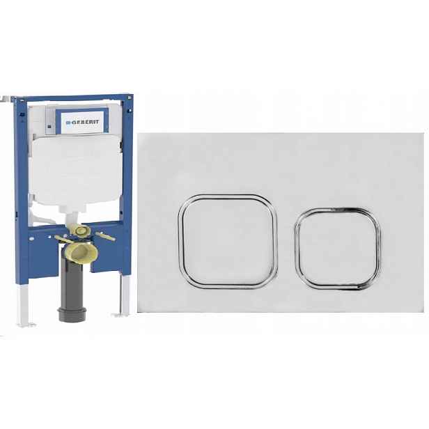 Geberit Rám pro Wc Slim 8 cm Duofix UP720 tlačítko Claro chrom podložka