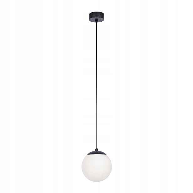 Kaja závěsná lampa savoy kov sklo černá bílá e14