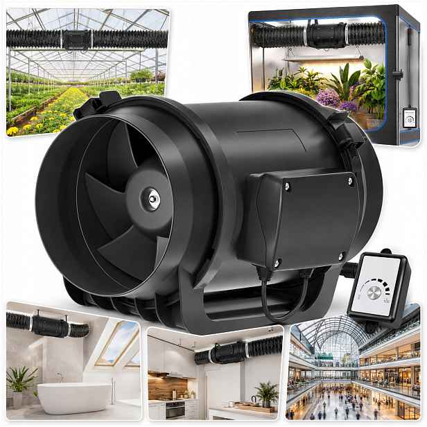 Kanálový odtahový ventilátor 150 mm Tichý regulátor rychlosti Ec motor