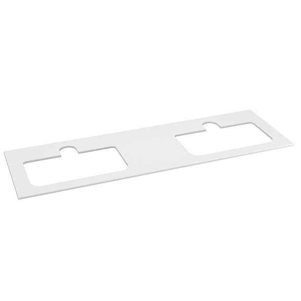 Sapho BRAHEA deska rockstone se 2 otvory 161x51,5cm (70+20+70cm), bílá mat