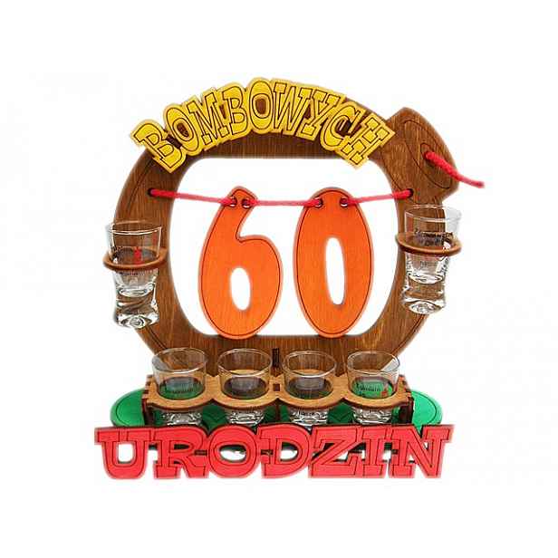 stojan s bombovými skleničkami na 60. narozeniny dárek