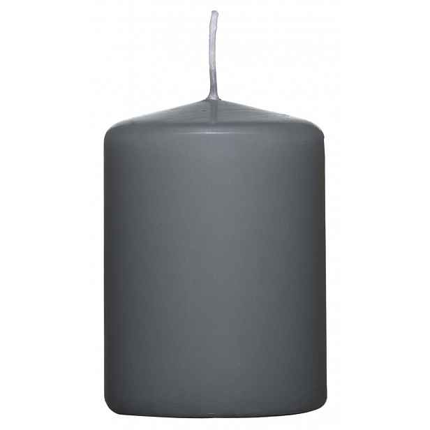 Válcová svíčka světle šedá, 8 cm