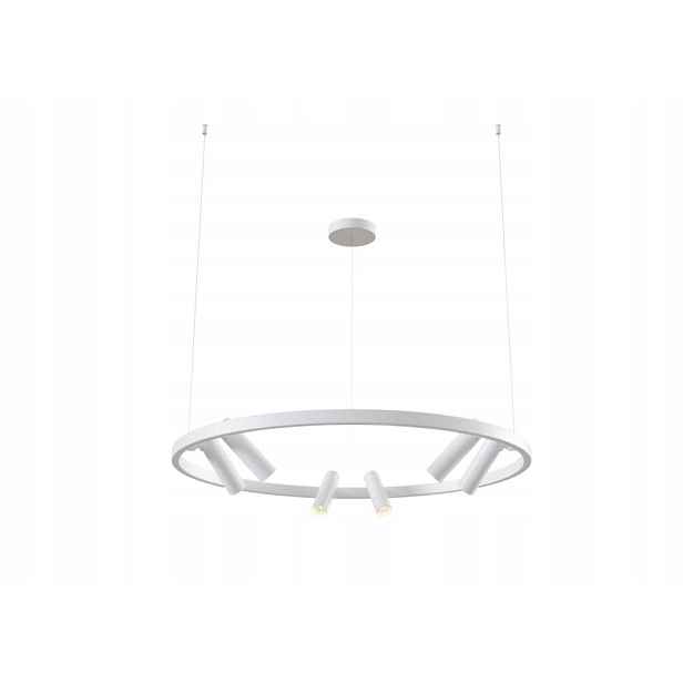 Závěsná lampa bílá kulatá s Led reflektory 3000K do obývacího pokoje Maytoni