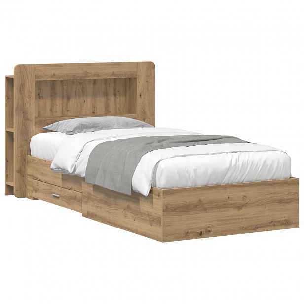 vidaXL Rám postele s úložným prostorem s čelo Dub artisan 80 x 200 cm