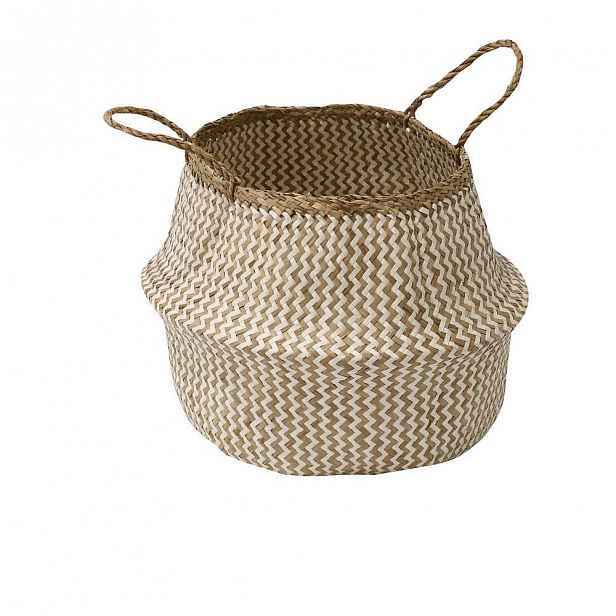 Světlý úložný košík z mořské trávy Compactor Zic Zac, ⌀ 27 cm