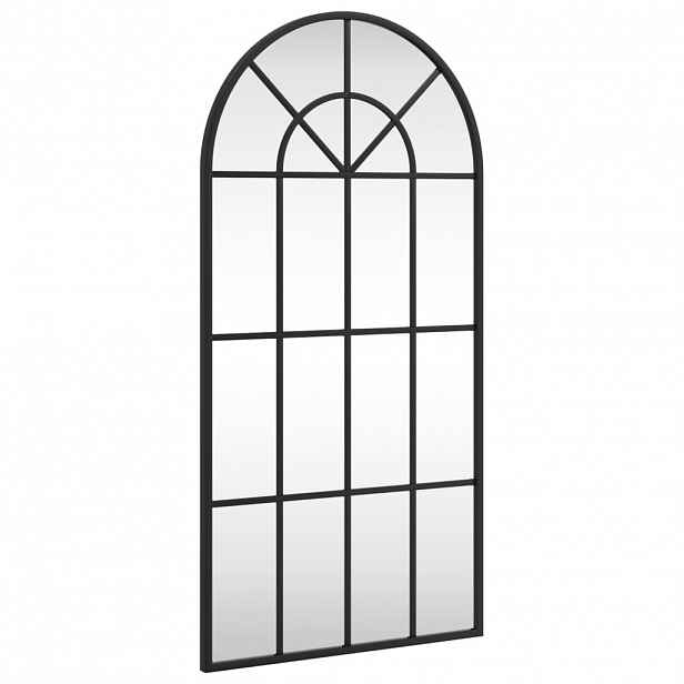 vidaXL Nástěnné zrcadlo černé 40 x 80 cm oblouk železo