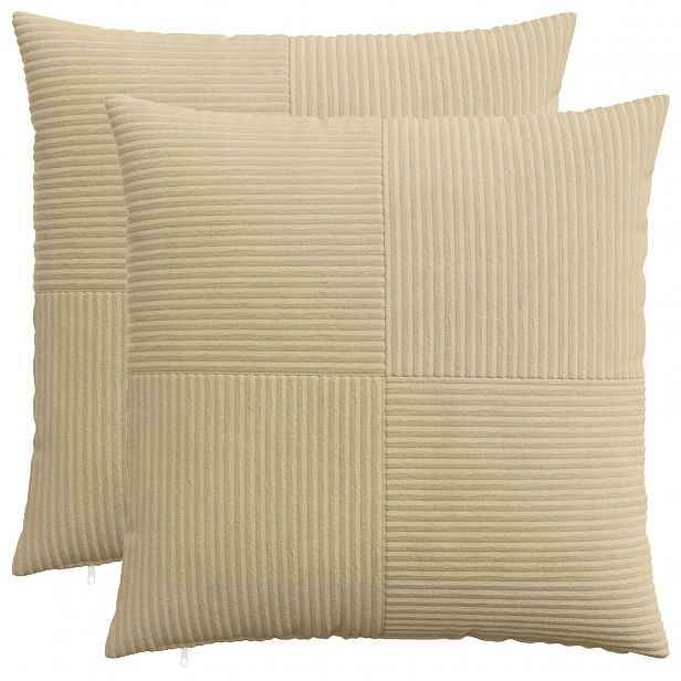 vidaXL Povlak na polštář 2 pcs ALMELO Šedozelená 55 x 55 cm manšestr
