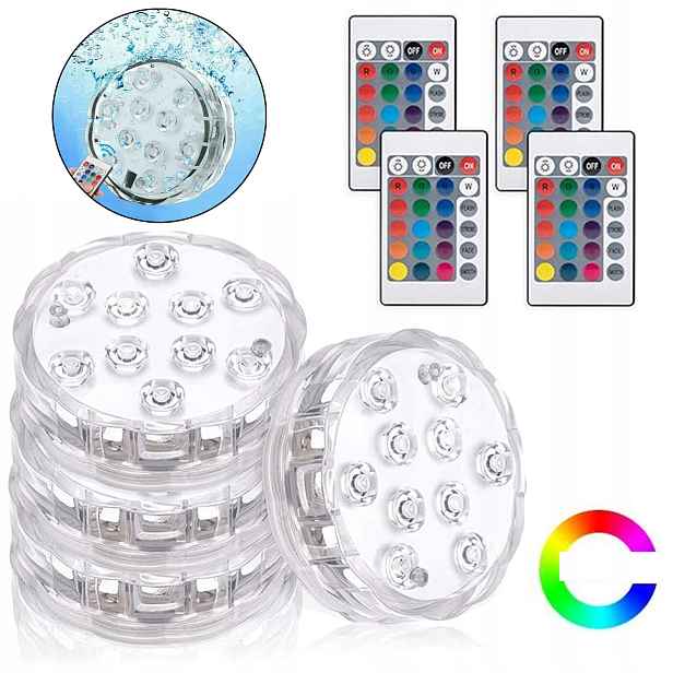 4KS Rgb Led Bazénová Lampa Bazén S Dálkovým Ovládáním