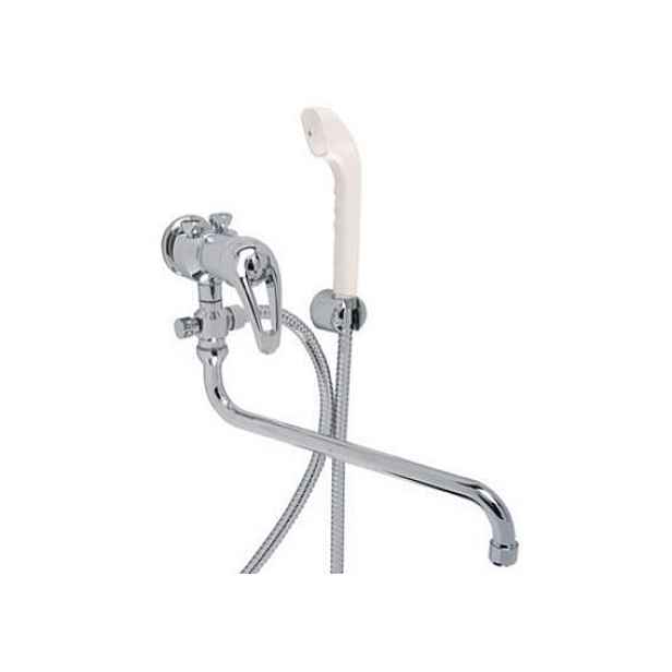 Geos Nízkotlaká vanová/sprchová páková nástěnná baterie s ramínkem 30 cm (GL 8705 CR 30CM); pro přímé nasazení ohřívače na baterii