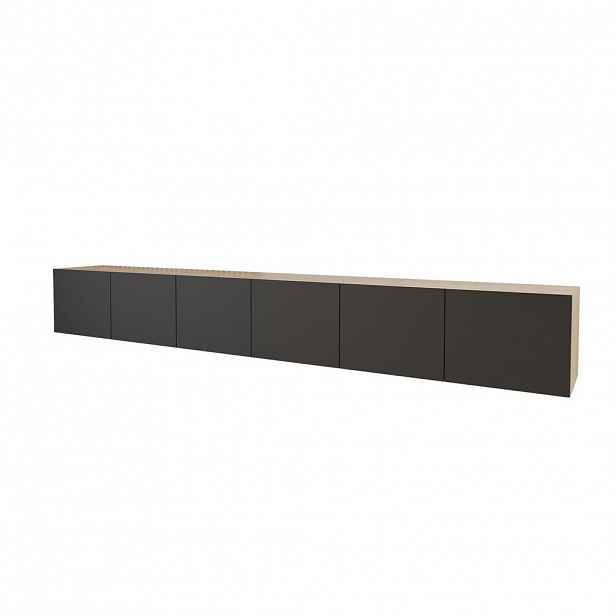 ALTDECOR NÍZKÁ komoda ELIO-W 3x100x40x40 cm – Artisan / černá