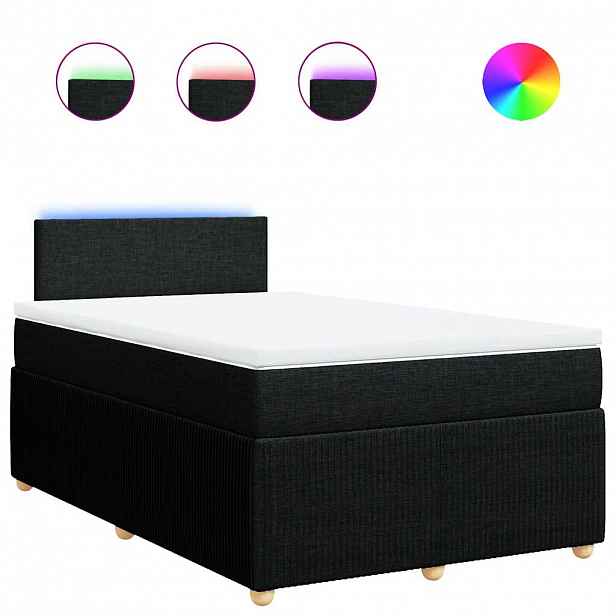 vidaXL Box spring postel s matrací černá 120x190 cm textil