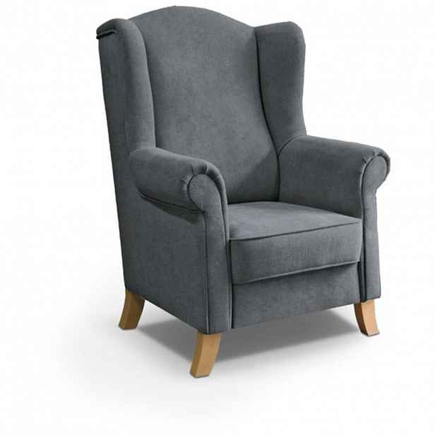 Beautysofa KŘESLO UŠÁK Leonardo šedé