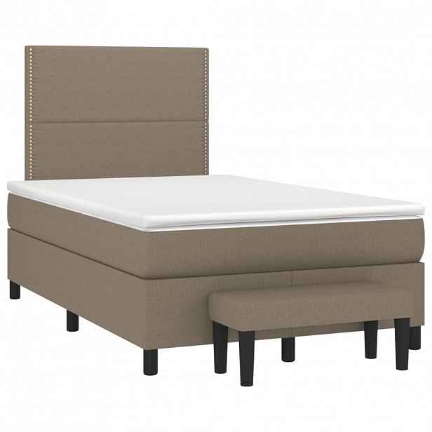 vidaXL Box spring postel s matrací taupe 120x190 cm textil