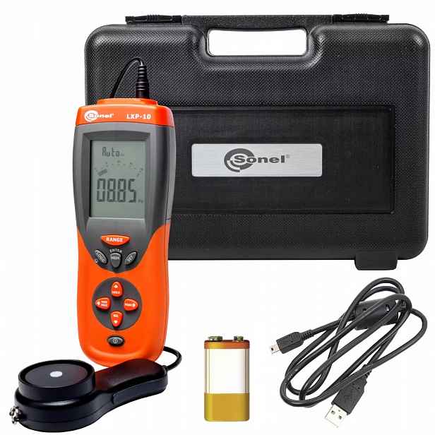 Sonel LXP-10A Luxmetr Měření intenzity Měřič osvětlení Sonda Sada
