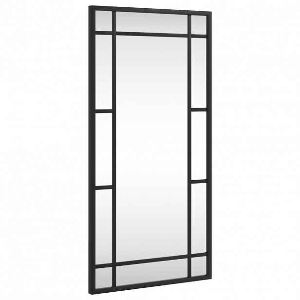 vidaXL Nástěnné zrcadlo černé 30 x 60 cm obdélník železo