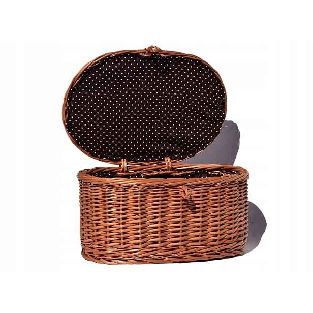 Kazeta na nitě, bižuterii, z polského proutí, s obšitím