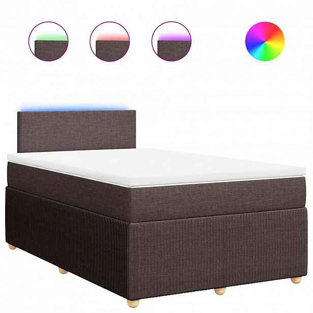 vidaXL Box spring postel s matrací tmavě hnědá 120x190 cm textil