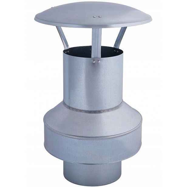 Izolovaná stříška o průměru 150 mm, vnější průměr 250 mm, dvoustěnný pozink