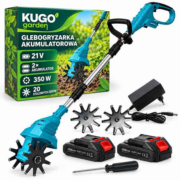 Kultivátor Akumulátorový zahradní kultivátor 2x Akumulátor 21V