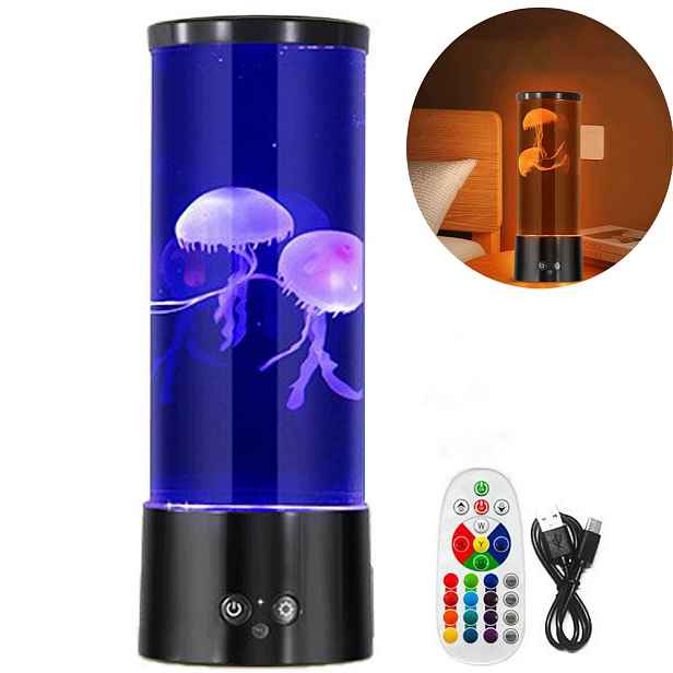 Lávová Lampa S Medúzami Led Lampa Rgb Náladová Lampa Se 17 Barvami