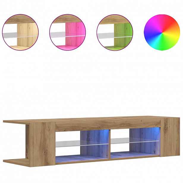 vidaXL TV stolek s LED dub artisan 135 x 39 x 30 cm kompozitní dřevo