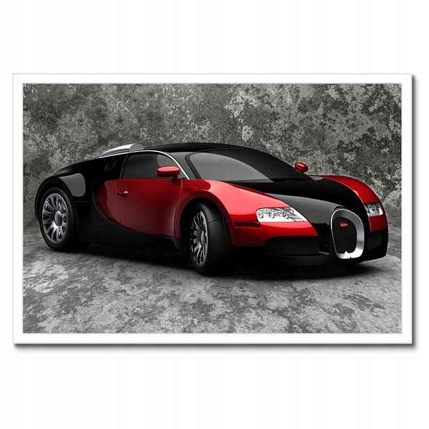 Plakáty v rámu 60x40 Bugatti Veyron Červená