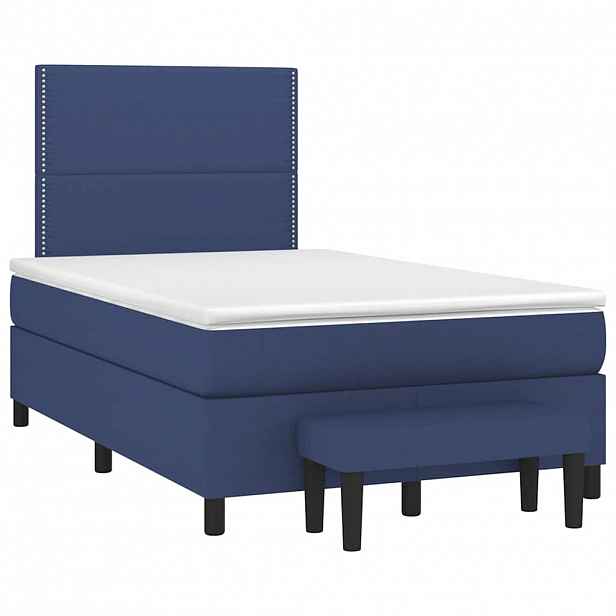 vidaXL Box spring postel s matrací černá 120x190 cm textil