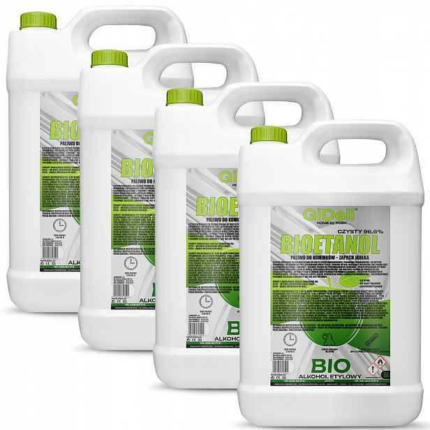 Bioetanol do krbu 4x 5 l s vůní zeleného jablka, biopalivo