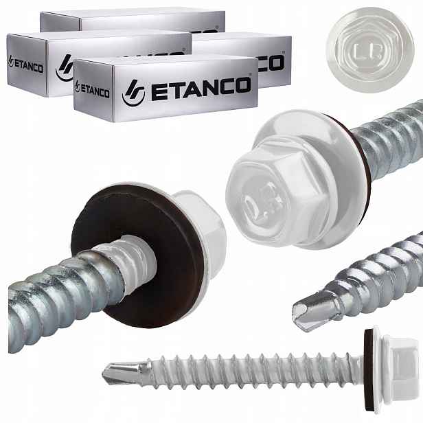 Farmářské vruty 6,4x50 mm Ral 9010 400 ks plechové vruty Etanco Gt F Hd